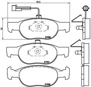 Комплект тормозных колодок, диско P23057 BREMBO