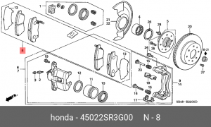 Комплект тормозных колодок, диско 45022-SR3-G00 HONDA