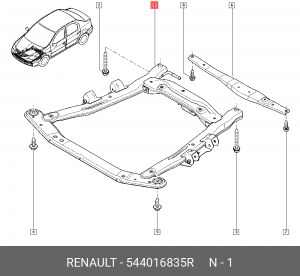 Подрамник передней подвески 544016835R RENAULT