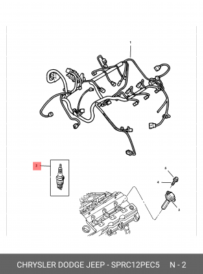 Свеча зажигания SPRC1 2PEC5 CHRYSLER