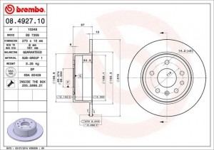 Тормозной диск 08.4927.10 BREMBO