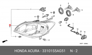 Фара головного света 33101S5AG51 HONDA