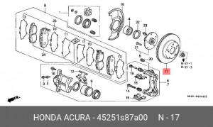 Тормозной диск 45251S87A00 HONDA