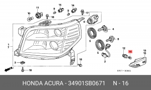 Лампа 34901SB0671 HONDA