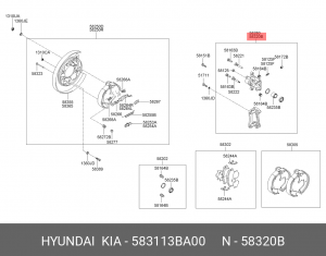 Тормозной суппорт 583113BA00 HYUNDAI KIA