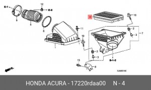 Воздушный фильтр 17220RDAA00 HONDA