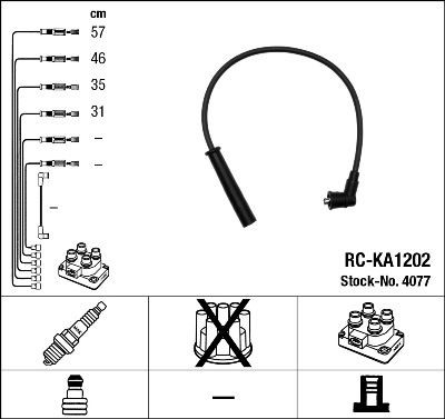 Ккомплект проводов зажигания 4077 NGK NTK