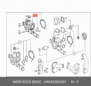 Насос - помпа системы охлаждения ДВС A9042002601 MERCEDES BENZ