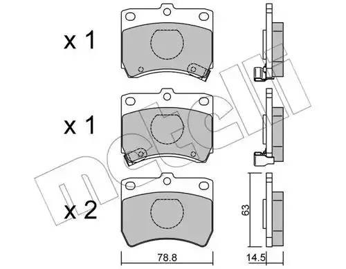 Комплект тормозных колодок, диско 22-0370-0 METELLI