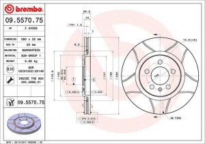 Тормозной диск 09.5570.75 BREMBO
