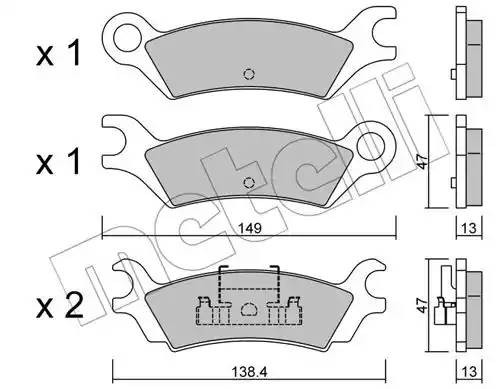 Комплект тормозных колодок, диско 22-0470-0 METELLI