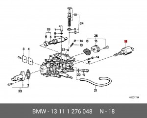 Клапан, циркулирующий воздух карбюратора 13 11 1 276 048 BMW