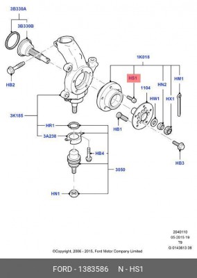Ступица колеса 1 383 586 FORD