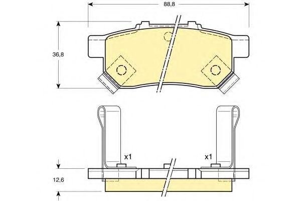 Комплект тормозных колодок, диско 6131609 GIRLING