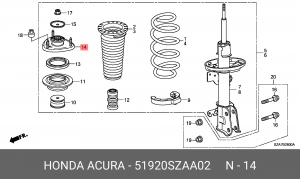 Опора амортизатора подвески 51920-SZA-A02 HONDA