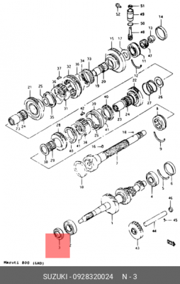 Уплотняющее кольцо, ступенчатая коробка передач 09283-20024 SUZUKI