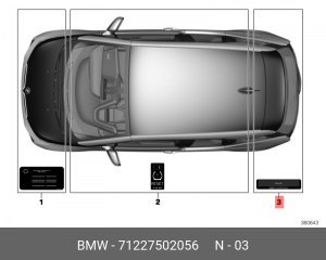 Табличка 71227502056 BMW