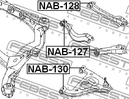 Сайлентблок заднего рычага NAB-128 FEBEST