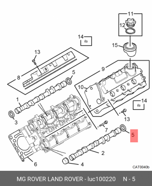 Уплотняющее кольцо, распределительный вал LUC100220 MG ROVER LAND ROVER