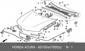 Капот двигателя 60100SN7000ZZ HONDA