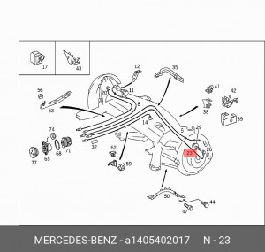 Датчик, частота вращения колеса A1405402017 MERCEDES BENZ