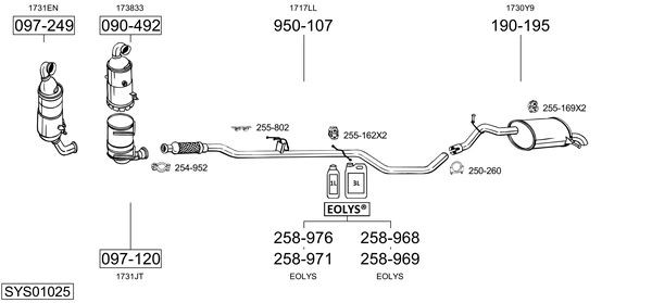 Глушитель выхлопных газов конечный 148107 BOSAL