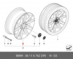 Диск колеса 36 11 6 762 299 BMW