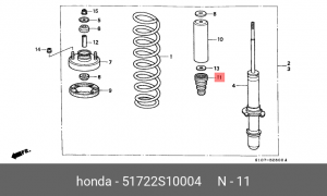 Отбойник амортизатора подвески 51722-S10-004 HONDA