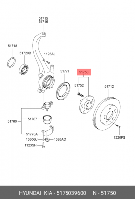 Ступица колеса 5175039600 HYUNDAI KIA