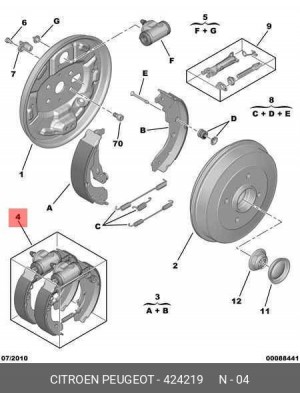 Комплект тормозных колодок 4242 19 CITROEN PEUGEOT
