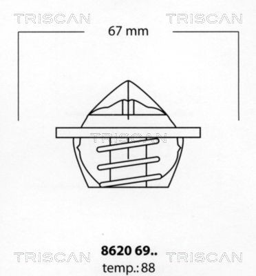 Термостат, охлаждающая жидкость 8620 6988 TRISCAN