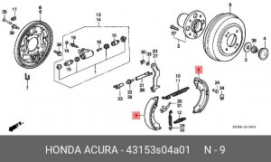 Комплект тормозных колодок 43153S04A01 HONDA