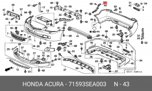 Кронштейн крепления бампера 71593SEA003 HONDA