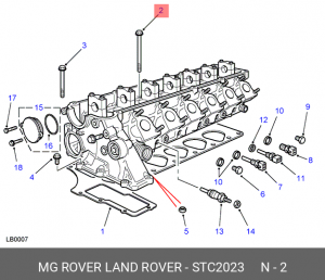 Комплект болтов головки цилидра STC2023 LAND ROVER