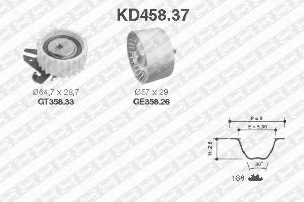 Комплект ремня ГРМ KD45837 NTN SNR
