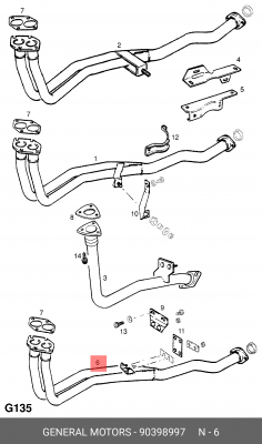 Выпускной трубопровод 90398997 GENERAL MOTORS