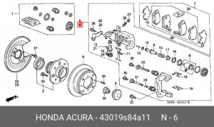 Ремкомплект, тормозной суппорт 43019S84A11 HONDA