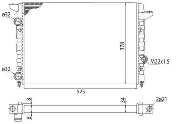 Радиатор охлаждения ДВС 350213104403 MAGNETI MARELLI
