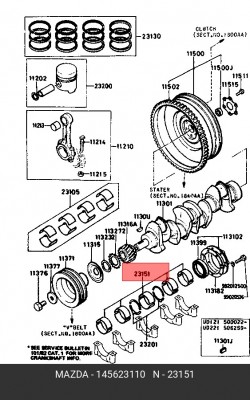 Подшипник коленвала 1456-23-110 MAZDA