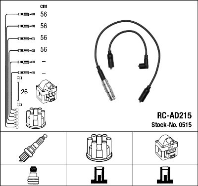 Ккомплект проводов зажигания RCAD215 NGK NTK