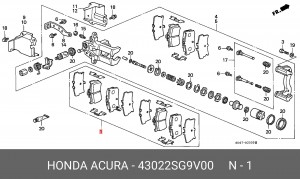Комплект тормозных колодок, диско 43022SG9V00 HONDA