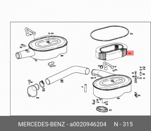 Фильтр воздушный A 002 094 62 04 MERCEDES BENZ