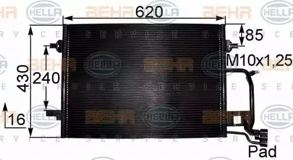 Конденсатор, кондиционер 8FC 351 038-421 HELLA