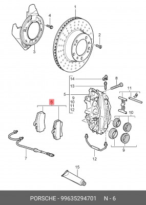 Комплект тормозных колодок, диско 99635294701 PORSCHE