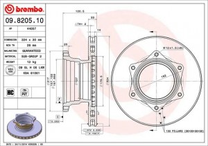 Тормозной диск 09.8205.10 BREMBO