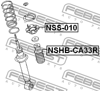 Отбойник с пыльником амортизатора подвески (комплект) NSHBCA33R FEBEST