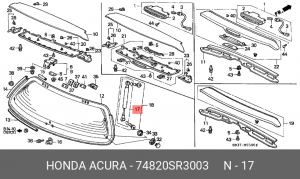 Упругий элемент, крышка багажника / помещения для груза 74820SR3003 HONDA