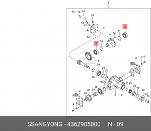 Подшипник дифференциала 4362905000 SSANG YONG