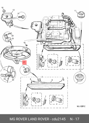 Вентилятор, охлаждение двигателя CDU2145 MG ROVER LAND ROVER
