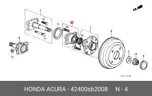 Комплект подшипника ступицы колеса 42400SB2008 HONDA
